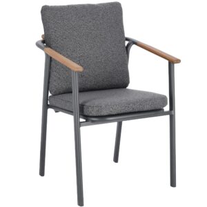 Bizzotto Šedá čalouněná zahradní židle Leonida