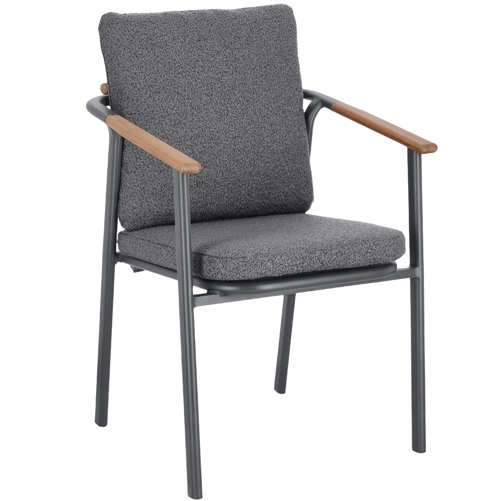 Bizzotto Šedá čalouněná zahradní židle Leonida