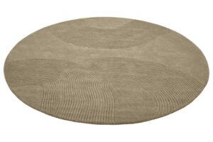 Bolia Tmavě béžový vlněný kulatý koberec Zen 200 cm