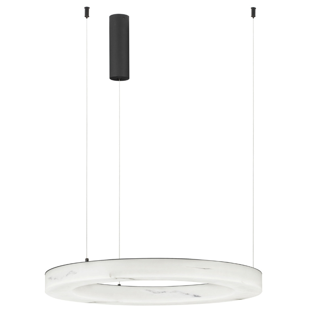 Nova Luce Bílé závěsné LED světlo Vaster 60 cm s černým zavěšením