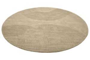 Bolia Béžový vlněný kulatý koberec Zen 250 cm
