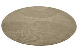 Bolia Tmavě béžový vlněný kulatý koberec Zen 250 cm