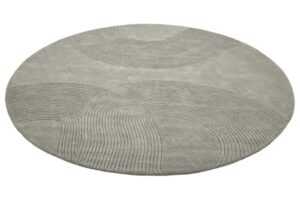 Bolia Světle šedý vlněný kulatý koberec Zen 250 cm