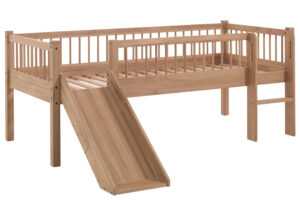 Vipack Dubová dětská postel se skluzavkou Forrest 90 x 200 cm