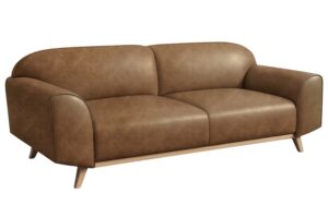 Mesonica Hnědá kožená dvoumístná pohovka Nesbo 193 cm