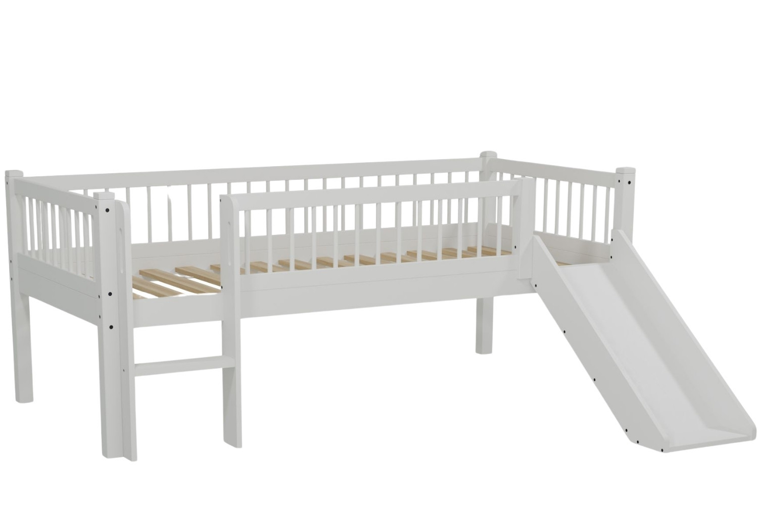 Vipack Bílá dřevěná dětská postel se skluzavkou Forrest 90 x 200 cm