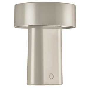 Zone Denmark Béžovošedá plastová nabíjecí stolní LED lampa Oblong