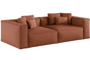 Cosmopolitan Design Terakotově oranžová čalouněná pohovka Aveiro 236 cm