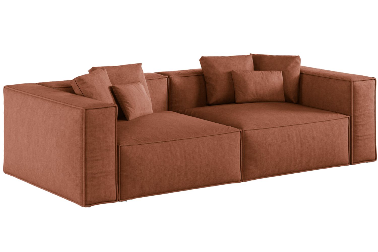 Cosmopolitan Design Terakotově oranžová čalouněná pohovka Aveiro 236 cm