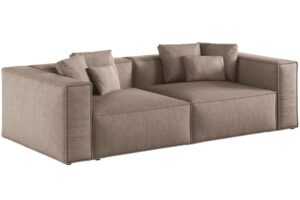 Cosmopolitan Design Hnědá čalouněná pohovka Aveiro 236 cm