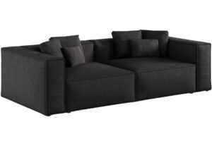 Cosmopolitan Design Černá čalouněná pohovka Aveiro 236 cm