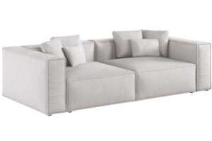 Cosmopolitan Design Světle šedá čalouněná pohovka Aveiro 236 cm