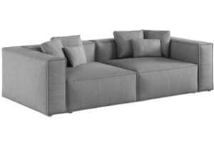 Cosmopolitan Design Šedá čalouněná pohovka Aveiro 236 cm
