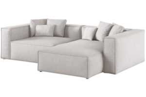 Světle šedá čalouněná rohová pohovka Cosmopolitan Design Aveiro 254 cm