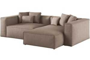 Hnědá čalouněná rohová pohovka Cosmopolitan Design Aveiro 254 cm