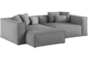 Šedá čalouněná rohová pohovka Cosmopolitan Design Aveiro 254 cm