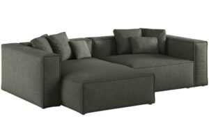Tmavě zelená čalouněná rohová pohovka Cosmopolitan Design Aveiro 254 cm