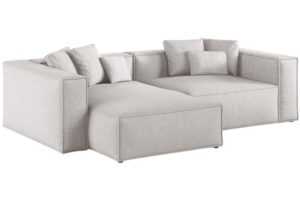 Světle šedá čalouněná rohová pohovka Cosmopolitan Design Aveiro 254 cm