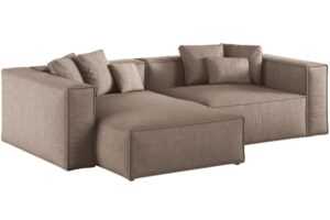 Hnědá čalouněná rohová pohovka Cosmopolitan Design Aveiro 254 cm