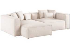 Béžová čalouněná rohová pohovka Cosmopolitan Design Aveiro 254 cm